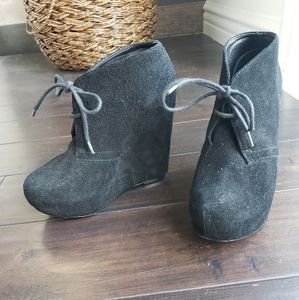 Steve Madden wedge platform booties suede
